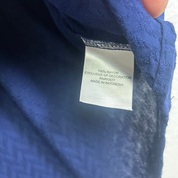 Woman's St John Bay Blue Shirt - Size Large Sailor Chic Casual Chic Peasant - Picture 7 of 11